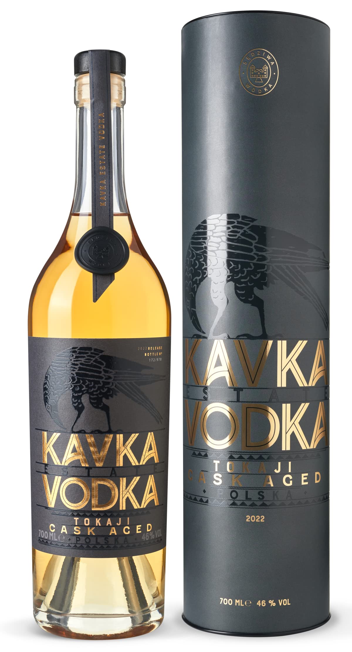 KavkaTokaji Cask Aged Vodka | 2022 Limited Release| Craft Distilled In Poland | 70cl | 46% vol
