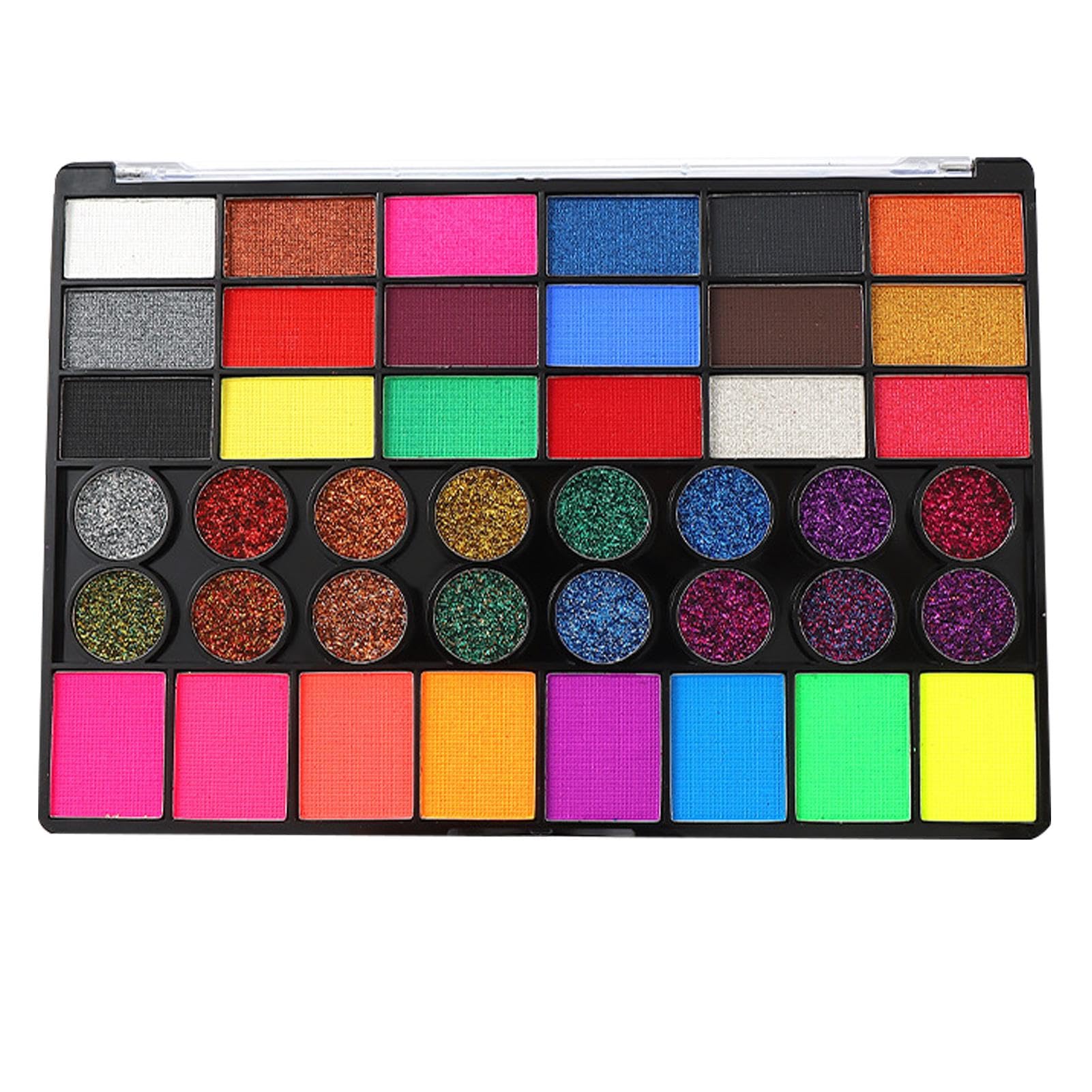 Paleta De Maquillaje Fluorescente 42 Colores – Pintura Facial Al Agua Para Halloween Y Fiestas Infantiles