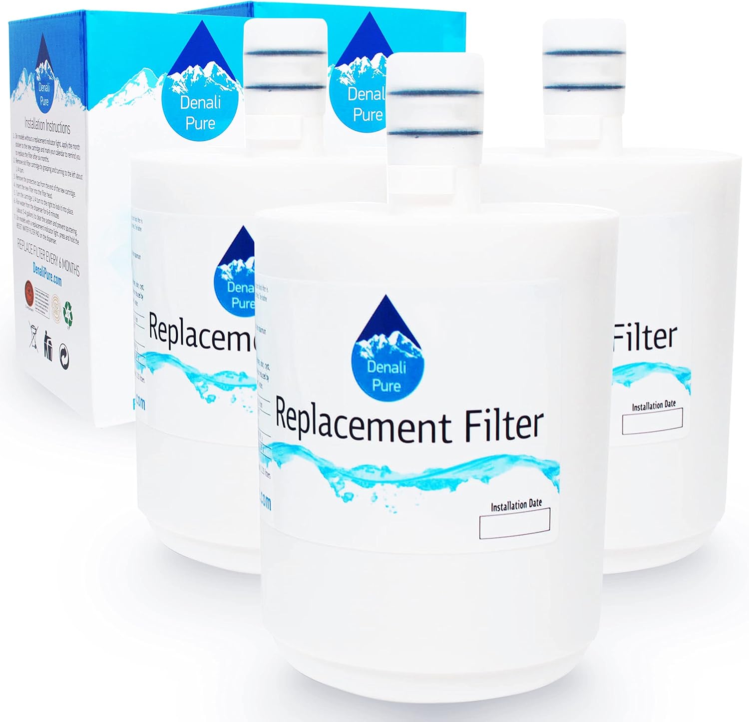 3-Pack Replacement for LG LSC23924ST Refrigerator Water Filter - Compatible with LG 5231JA2002A, LT500P Fridge Water Filter Cartridge