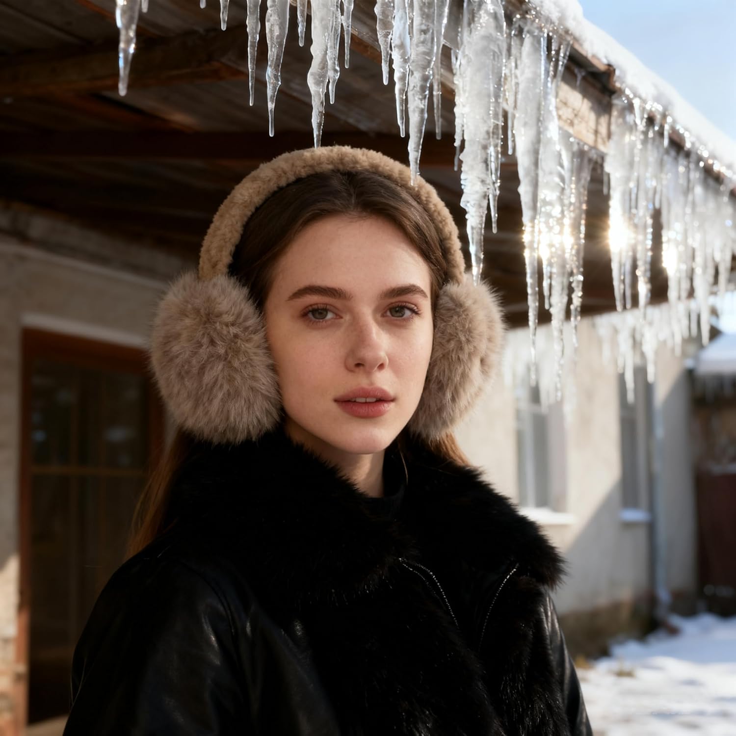 Ear Muffs for Women Mens, Winter Faux Fur Earmuffs, Fluffy Cute Earmuffs, Foldable Ear Warmers for Mens Cold Outdoor - Image 4