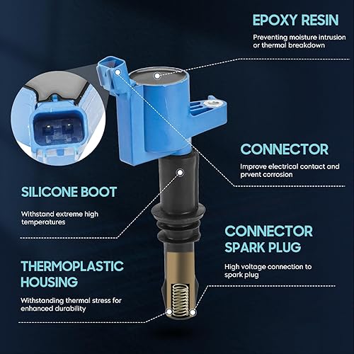 Miniatura 3 de Paquete de 8 bobinas de encendido y 8 bujías de iridio compatibles con Ford Expedition F-150 F250 F350 Super Duty Lincoln Navigator Mark LT 5.4L