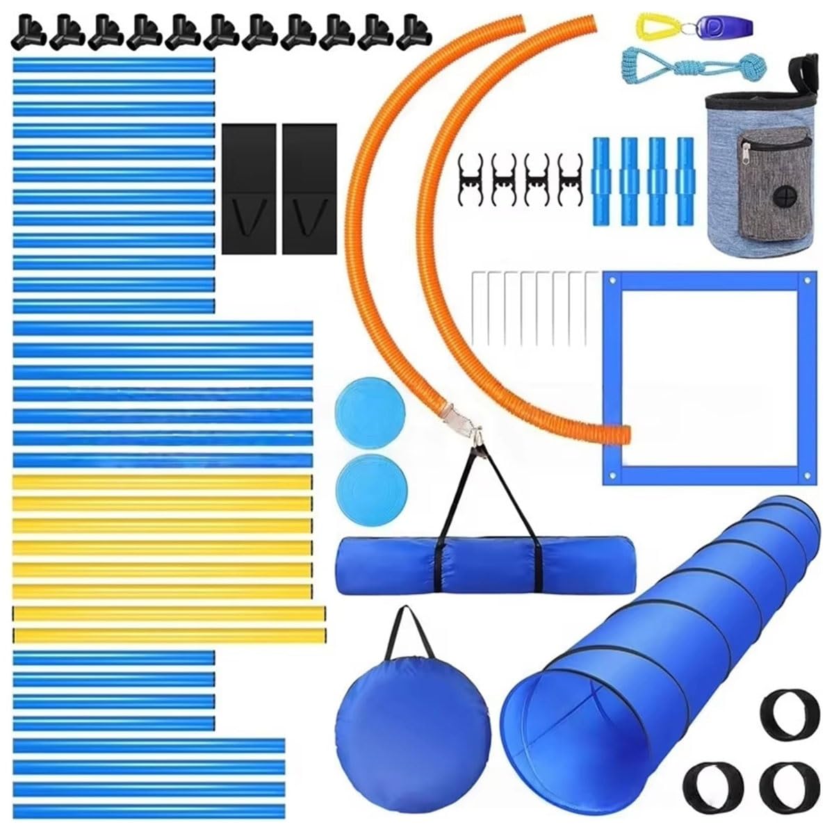 Dog Agility Training Equipment Set,Portable Dog Agility Course Backyard Set with 9ft Dog Tunnel, Weave Poles, Hoop Dog Jumps,Dog Training Kit for Indoor & Outdoor - image 5