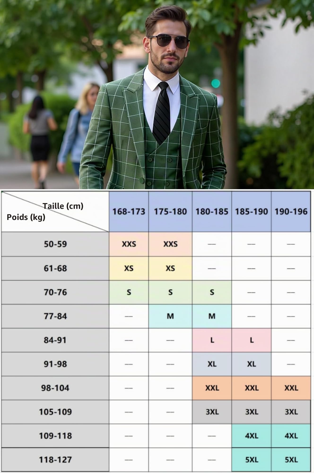 Solovedress Costume pour homme 3 pièces classique à carreaux pour homme, veste, pantalon, gilet pour mariage et affaires