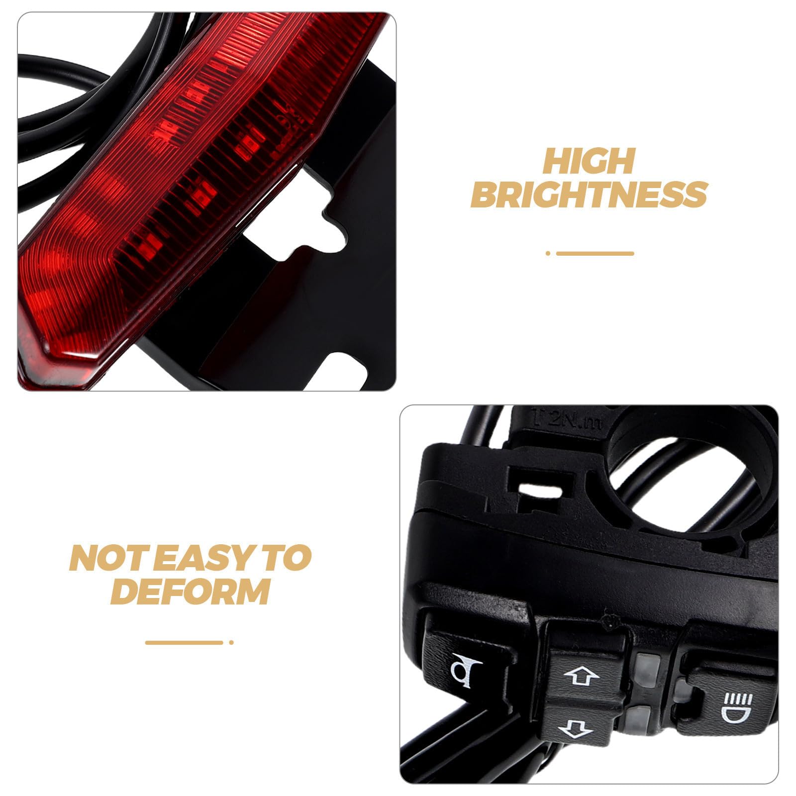 Luce Posteriore Bici con Pulsante Clacson e Fanali Direzionali Freno e Anteriore LED Kit Luci Bici Elettrica con Interruttore Manubrio Facile Installazione per Sicurezza