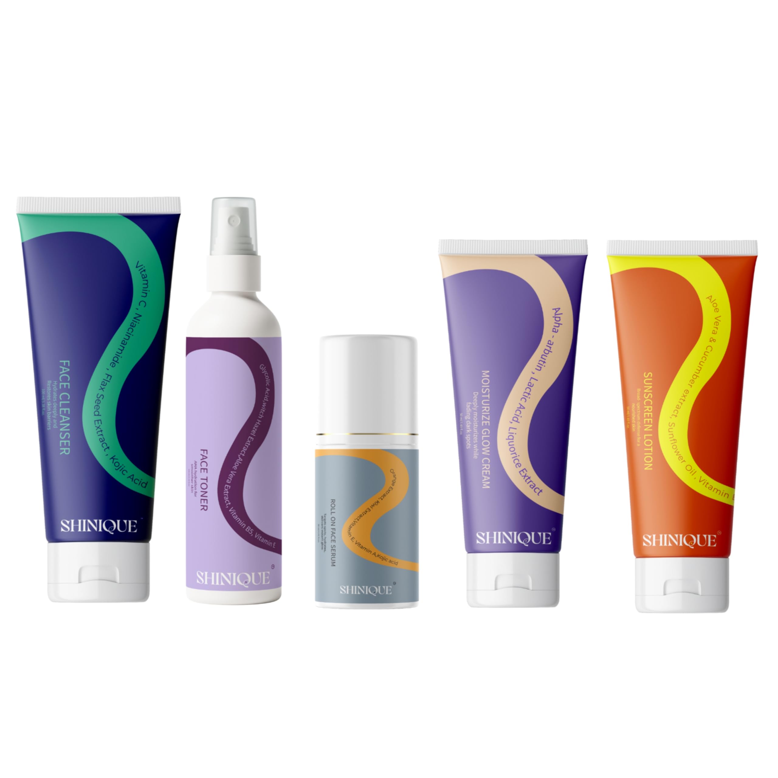 Complete Skincare Routine Kit | Face Cleanser + Toner + Roll-On Serum + Moisturizing Glow Cream + Sunscreen Lotion | Cleanse, Refine, Brighten, Hydrate and Protect | Full Face Care Set | For All Skin Types-image-31