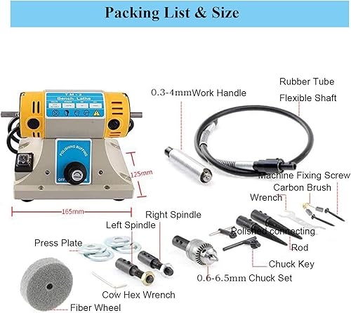 Miniatura 2 de Pulidora eléctrica de banco de 350 W, mini joyería de pulido de roca de pulido de pulido de roca, kits de herramientas de mesa, velocidad variable 0