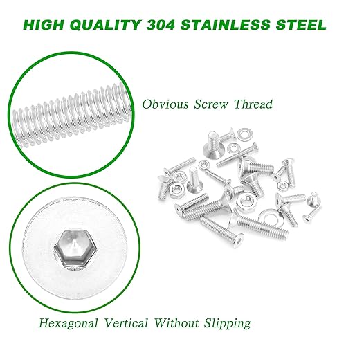 Miniatura 3 de AJUER Metric 1000 piezas M2 M2.5 M3 M4 Tornillos de cabeza plana  avellanada 304 Tornillos de tapa de acero inoxidable 304 Tornillos de casquillo
