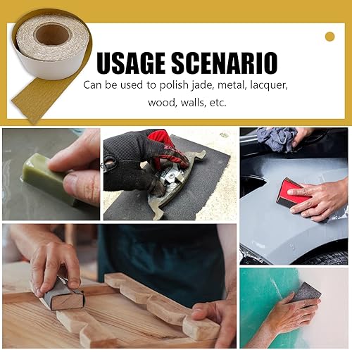 Miniatura 7 de Rollo de papel de lija autoadhesivo de grano 400, papel de lija adhesivo de 2-34 pulgadas x 20 yardas, rollo de papel de lija de óxido de aluminio