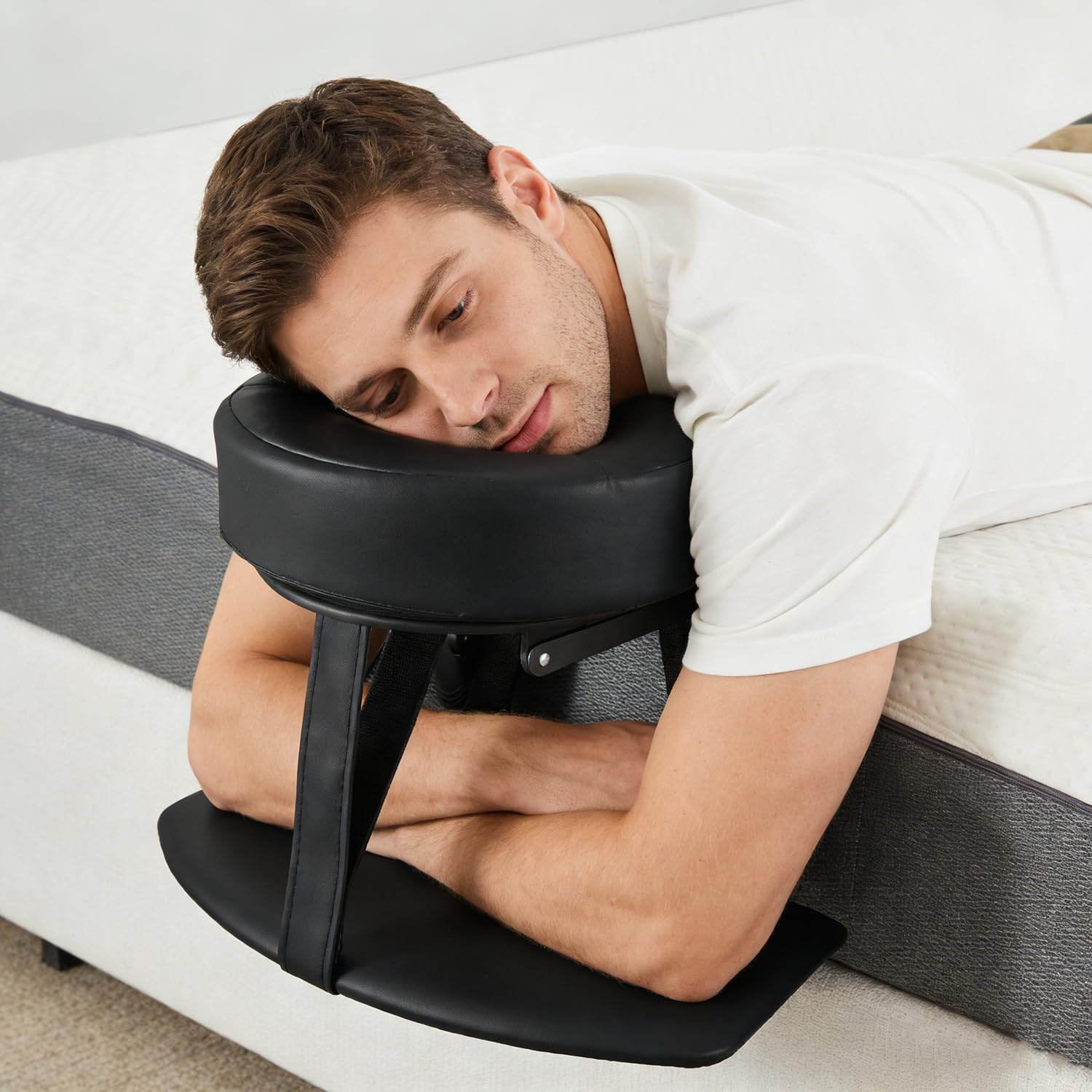 Kit per Massaggi per Materasso,con Bracciolo e Custodia,per Materassi di Spessore 14-45 cm,per Lettini di Bellezza Universali,Nero