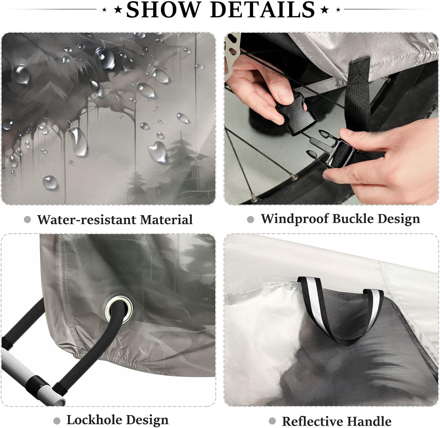 ALAZA Wolves Mountain Bike Cover Waterproof Outdoor Ebike Bicycle Covers Tarp Protection for 1/2 Bikes, Sun UV Dust Wind Proof