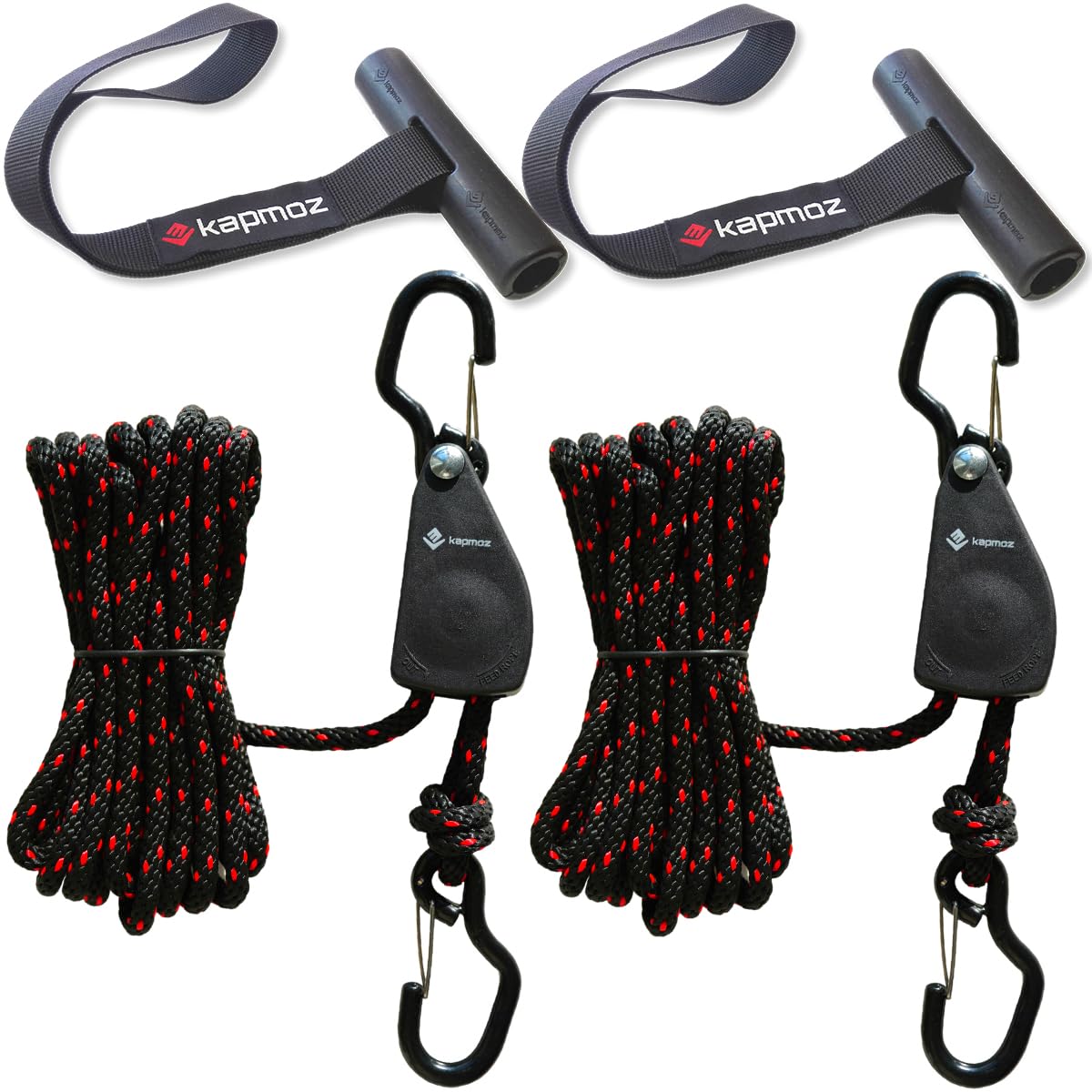 Kayak tie Down Straps Bow and Stern tie Downs Loops Strap Ratchet Rope Canoe Pulley Hanger Anchor Point Tying Kits