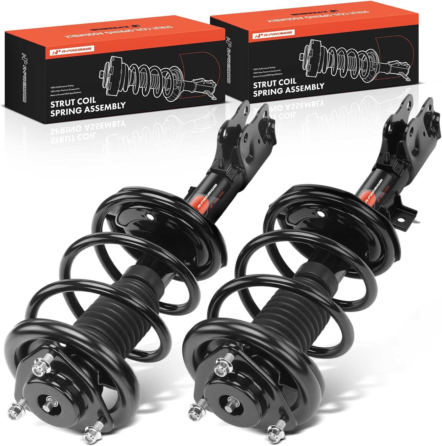 a-premium front complete strut and coil spring assembly compatible with mitsubishi outlander 2008-2013, 2-pc set