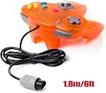 miadore 2 Packs Classic N64 Wired Controller Joystick for N64 Video Game System N64 Console (Jungle Green and Orange)