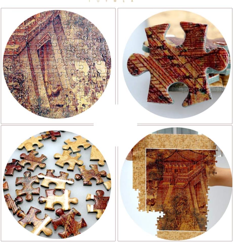 1000 Piece Jigsaw Puzzle for Adults,The Chinese Famous Paintings Riverside Scene at Qingming Festival Puzzles, Softclick Completed Puzzles as Hanging Picture,Home Decoration