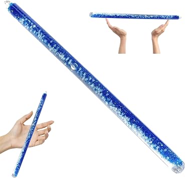 Glow in Dark Glitter Wand. Mystical Water Tube Glow in The Dark Wand 11" Long