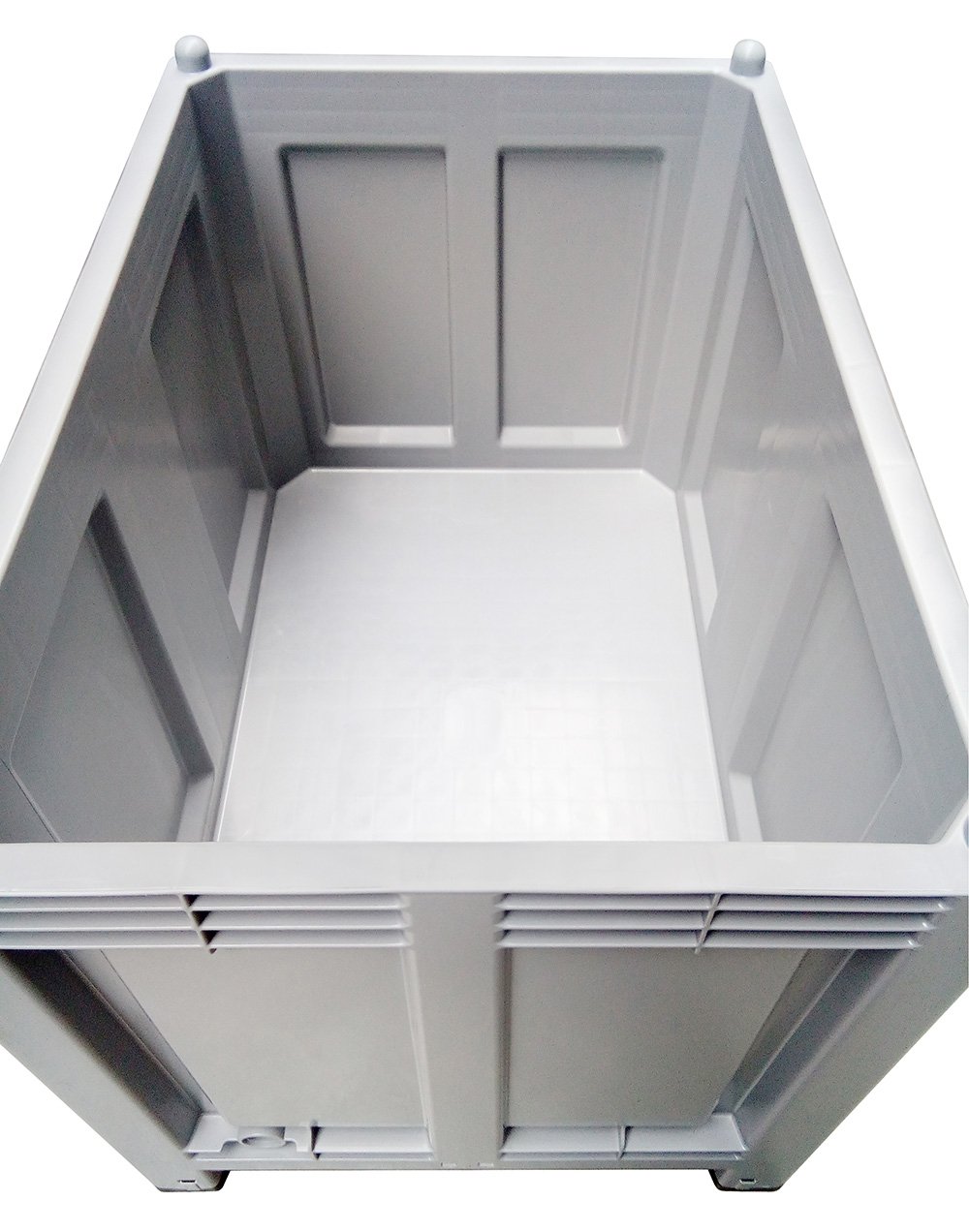 BRB Palettenbox, 4 Lenkrollen, LxBxH 1200x800x1000 mm, Boden/Wände geschlossen (blau)