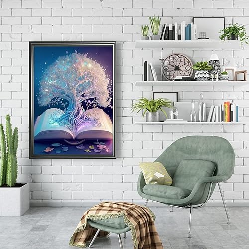 Miniatura 50 de Kit de punto de cruz estampado de árbol de la vida, kits de bordado para adultos principiantes, patrones de 11 CT dimensiones, kits de punto