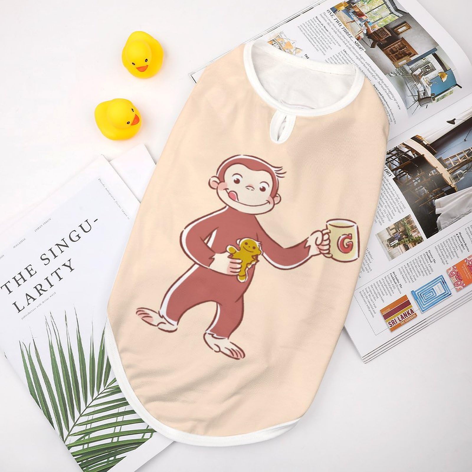 新品　ジョージ　犬服　犬　ベージュ　ラブミー　4 小型犬　Tシャツ　服　ペット Amazon.co.jp: ペット服 おさるのジョージ 犬服 ペットウェア T
