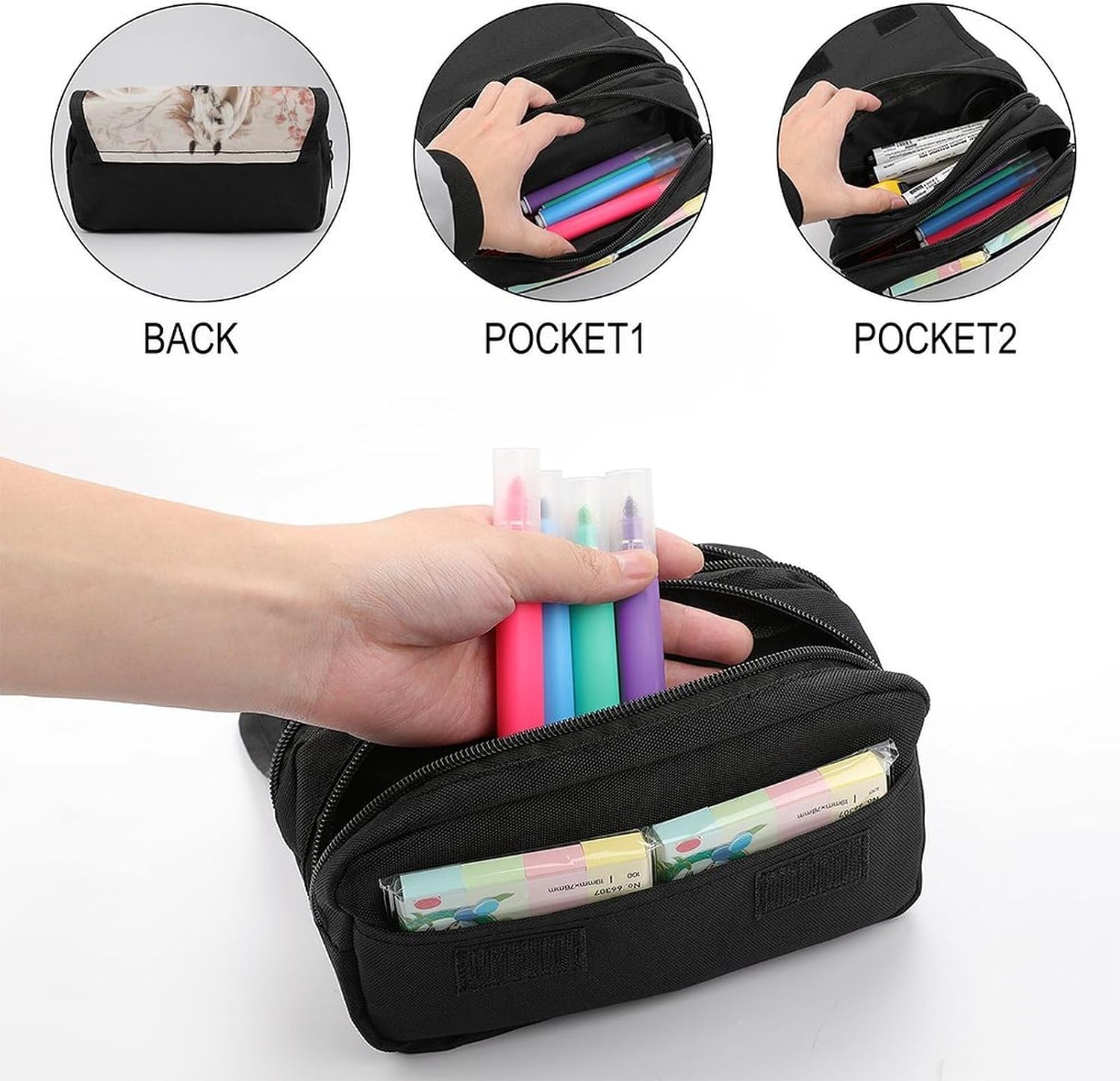 Horse Image Pencil Case Big Capacity Pencil Pouch image 5