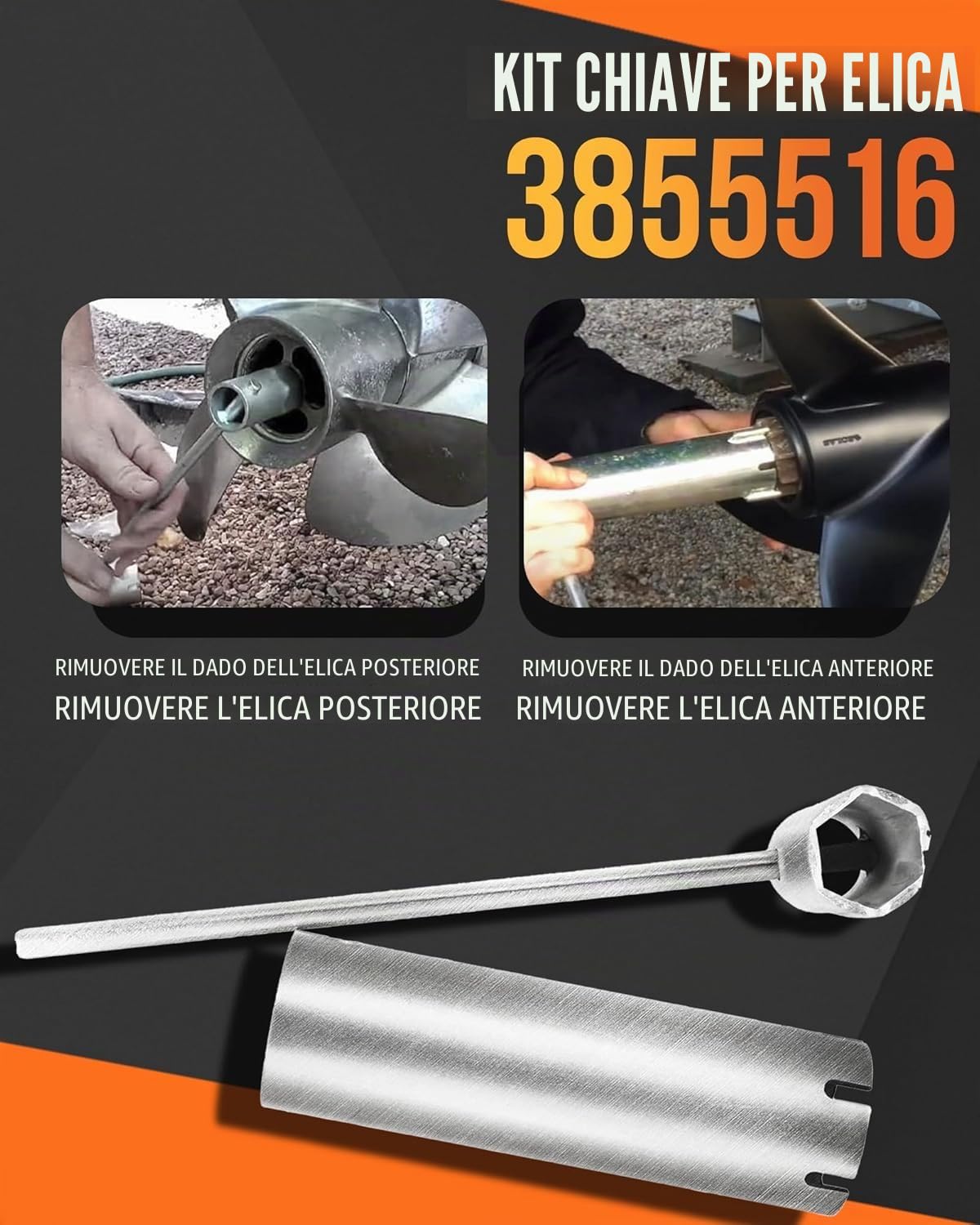 Kit di Attrezzi per Eliche Duo/Twin Prop 3855516 Chiave per Eliche per Volvo Penta D F Duoprop