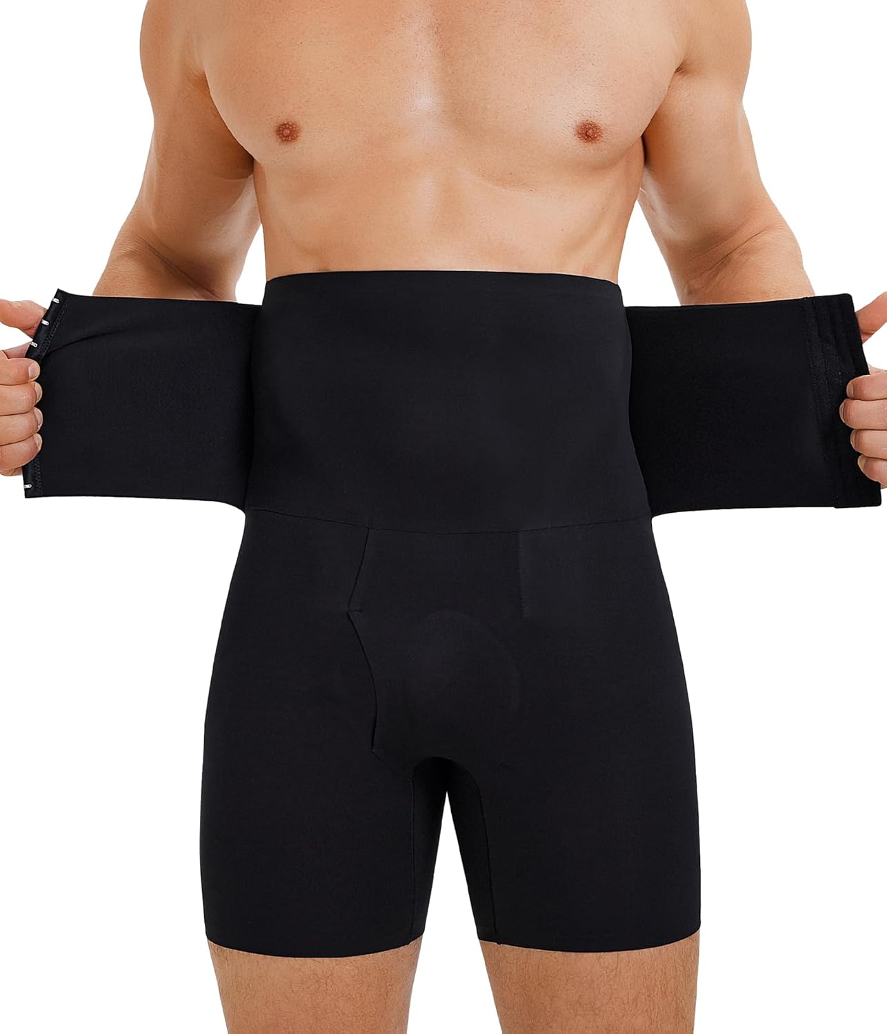 TAILONG Men's Shapewear Tummy Control Shorts High Waist Underwear Slimming Body Shaper Compression Boxer Brief