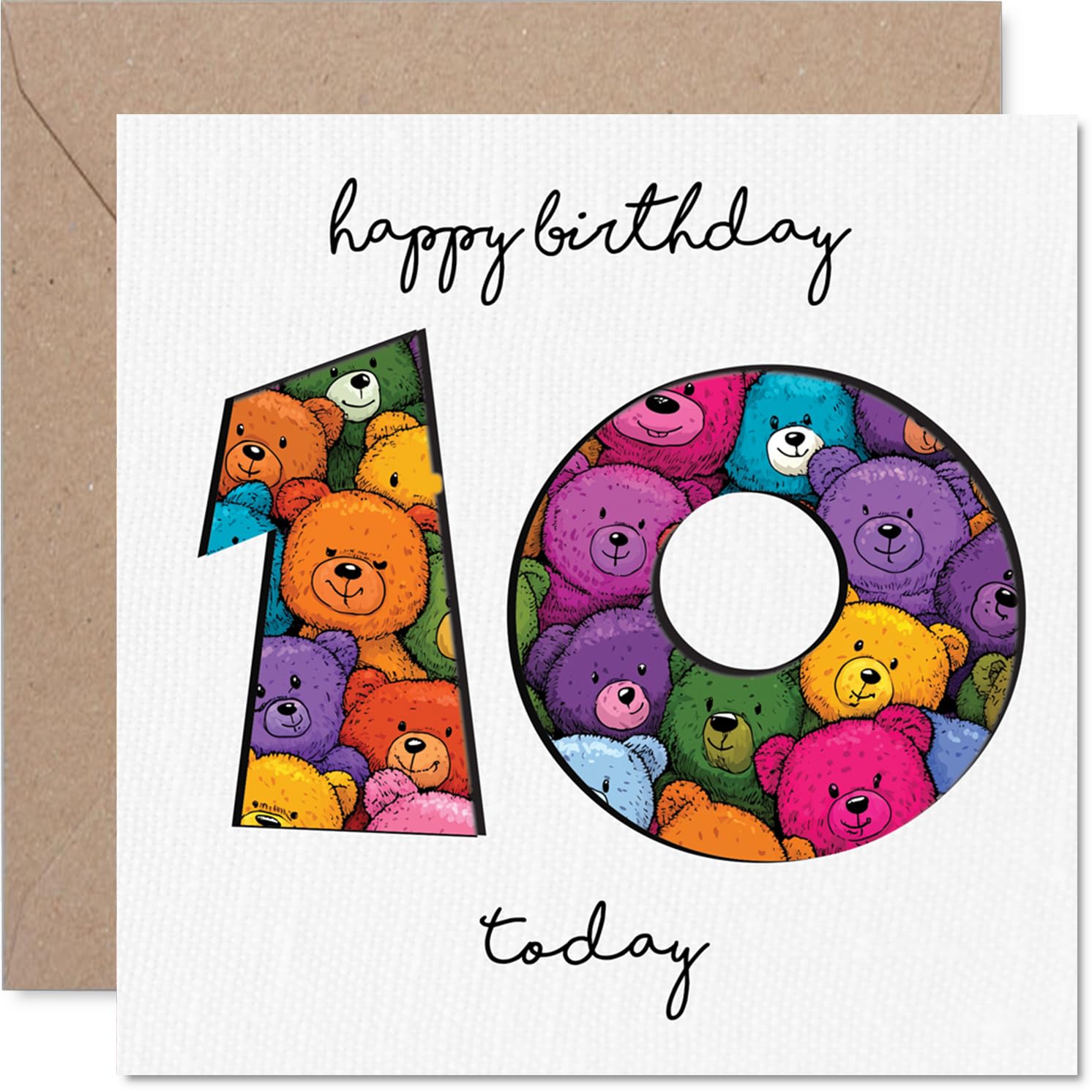 Playful 10th Birthday Card, Celebrate Double Digits in Style