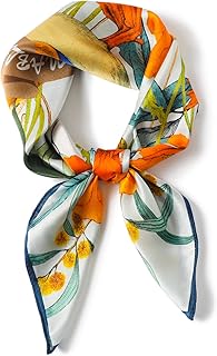 PoeticEHome 100% Pure Mulberry Silk Square Scarf 27"x27" Women Neckerchief Headscarf Gift Packed