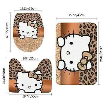 Amazon｜ハローキティ 豹柄 ヒョウ柄 3点セット トイレマット