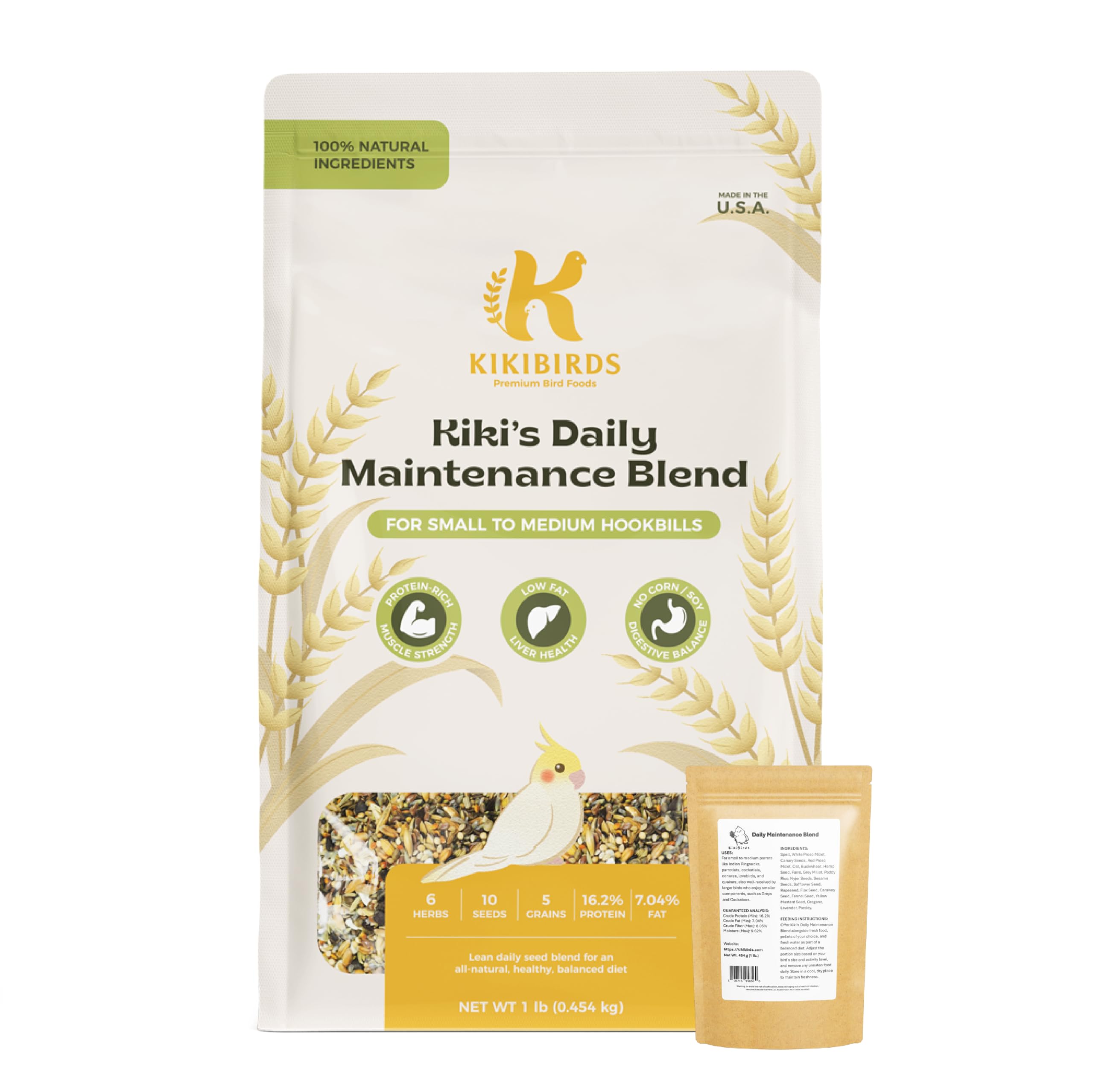 Premium Parrot Food | KikiBirds (1 lb)