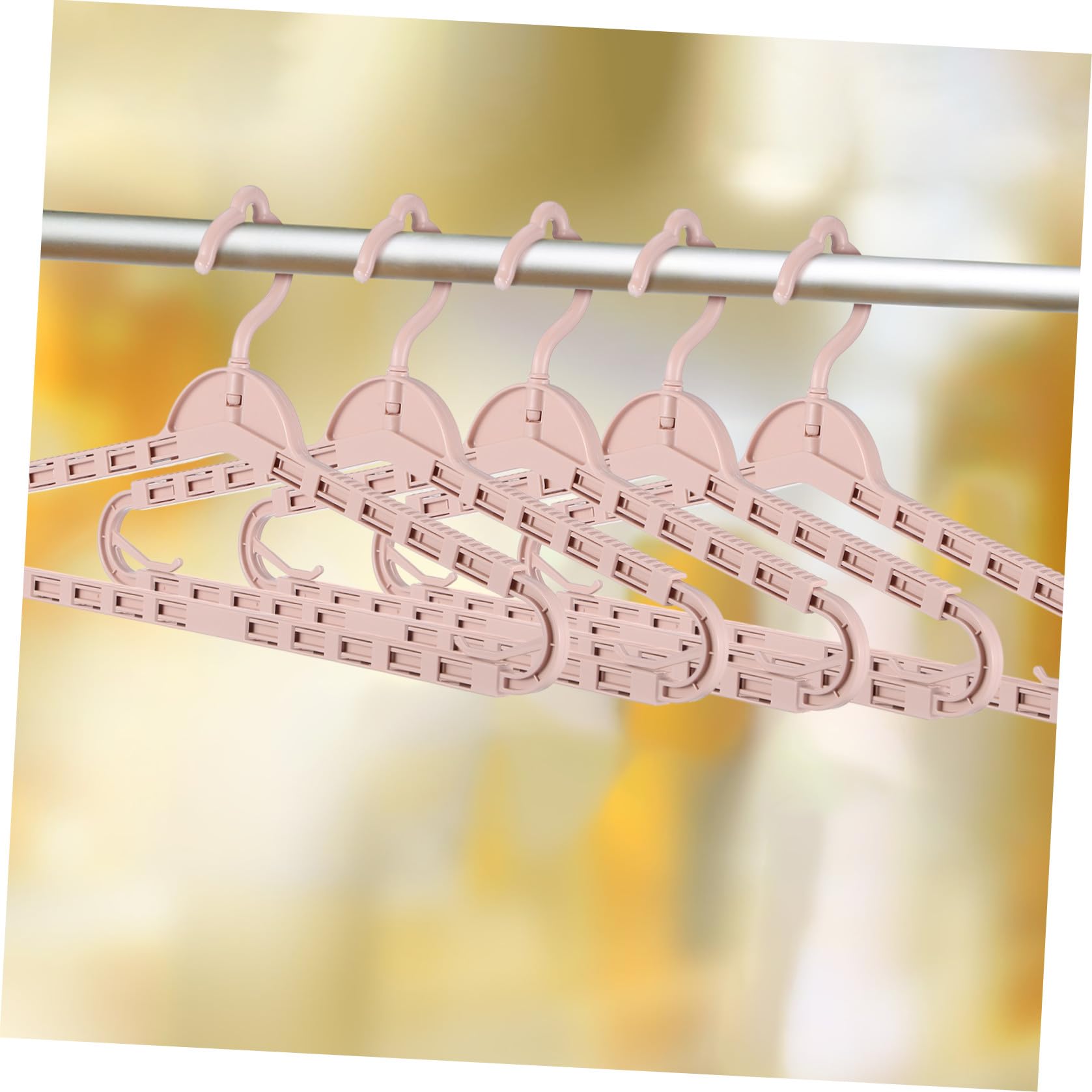 BESPORTBLE Perchas de Tela Ajustables para Secar Ropa, 8 Piezas en Color Rosa Estructura Resistente y Diseño Plegable para Ahorro de Espacio