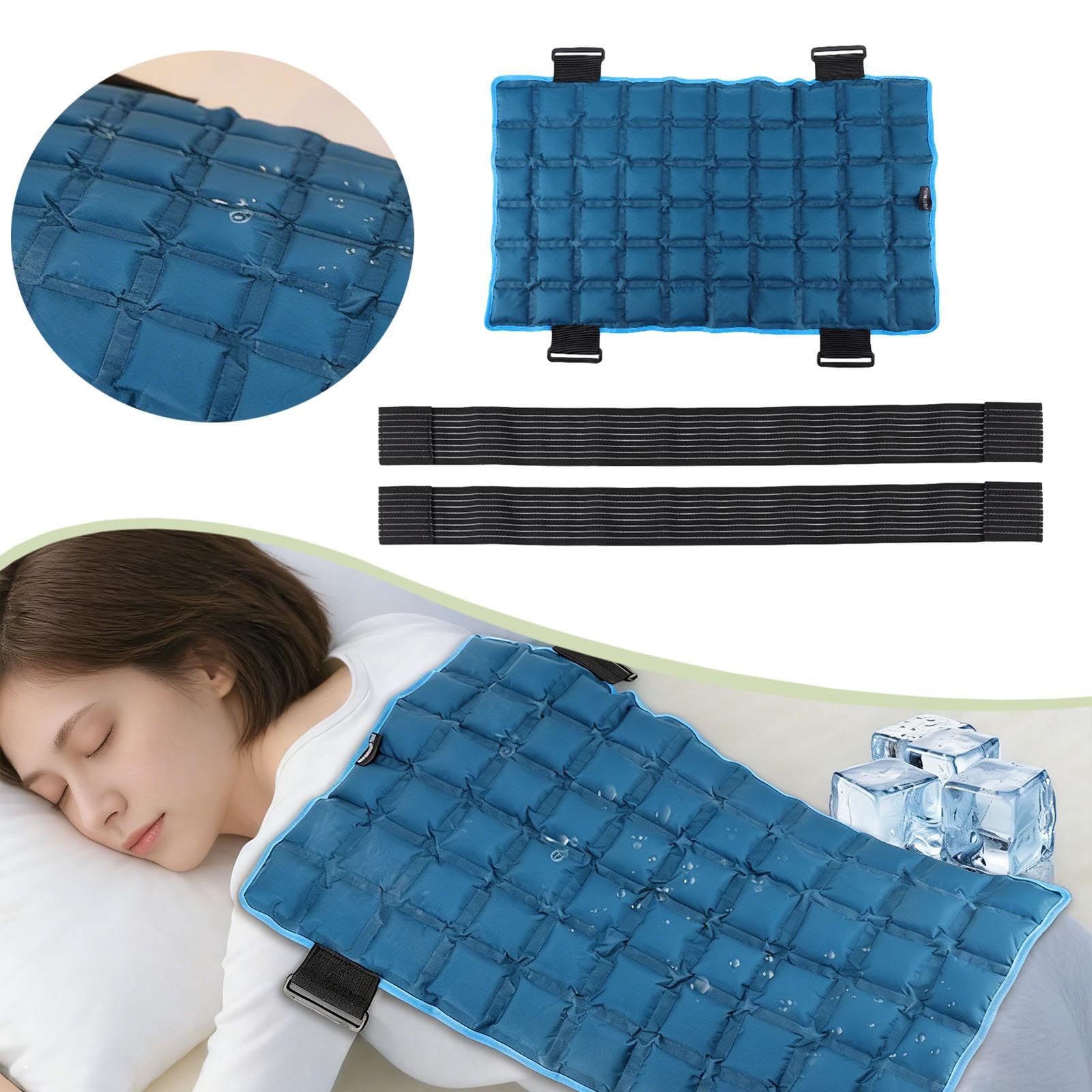 perfk Bolsa de hielo portátil multiusos reutilizable con correas para compresas frías y calientes, ideales para, ejercitar tobillos, espalda y