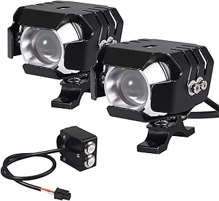PROZOR Motorrad Scheinwerfer Vorne 2 STÜCKE 20W 3200LM IP65 Wasserdichte LED Motorrad Nebelscheinwerfer Lampe & Schalter f...