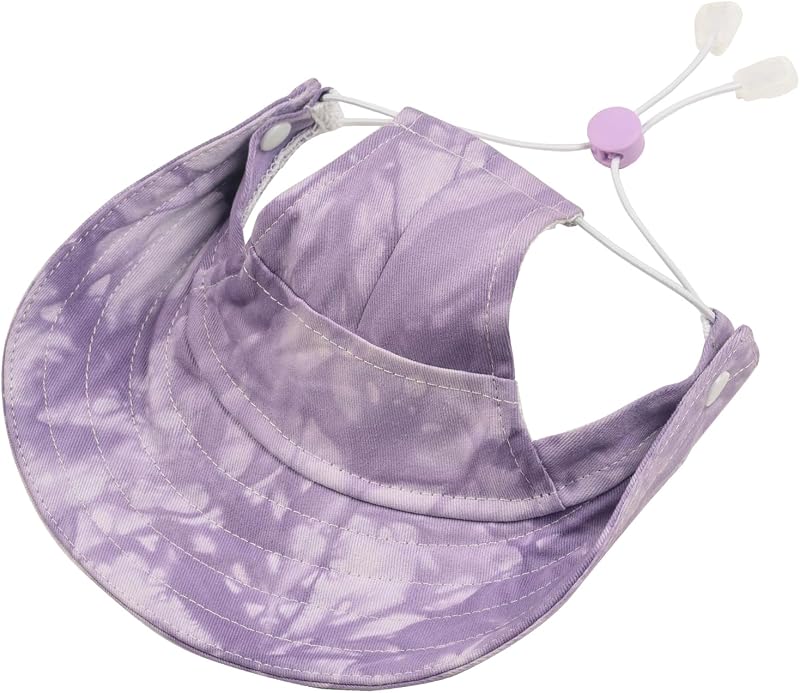 Chapéu de beisebol tie-dye para cães e gatos com aberturas para as orelhas MIANHUATANG, Roxo, tamanho Grande
