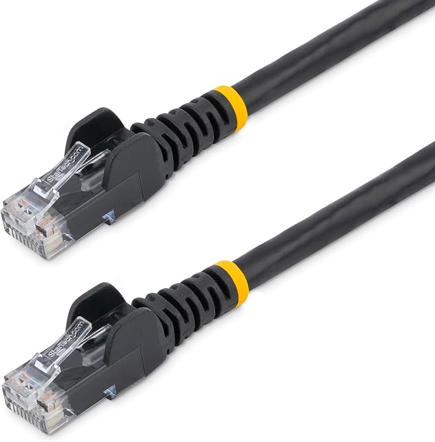 StarTech 10ft CAT6 Ethernet Cable - Black CAT 6 Gigabit Ethernet Wire -250Mhz 100W PoE RJ45 UTP Network Patch Cord Snagless with Strain Relief (N6PATCH10BK)