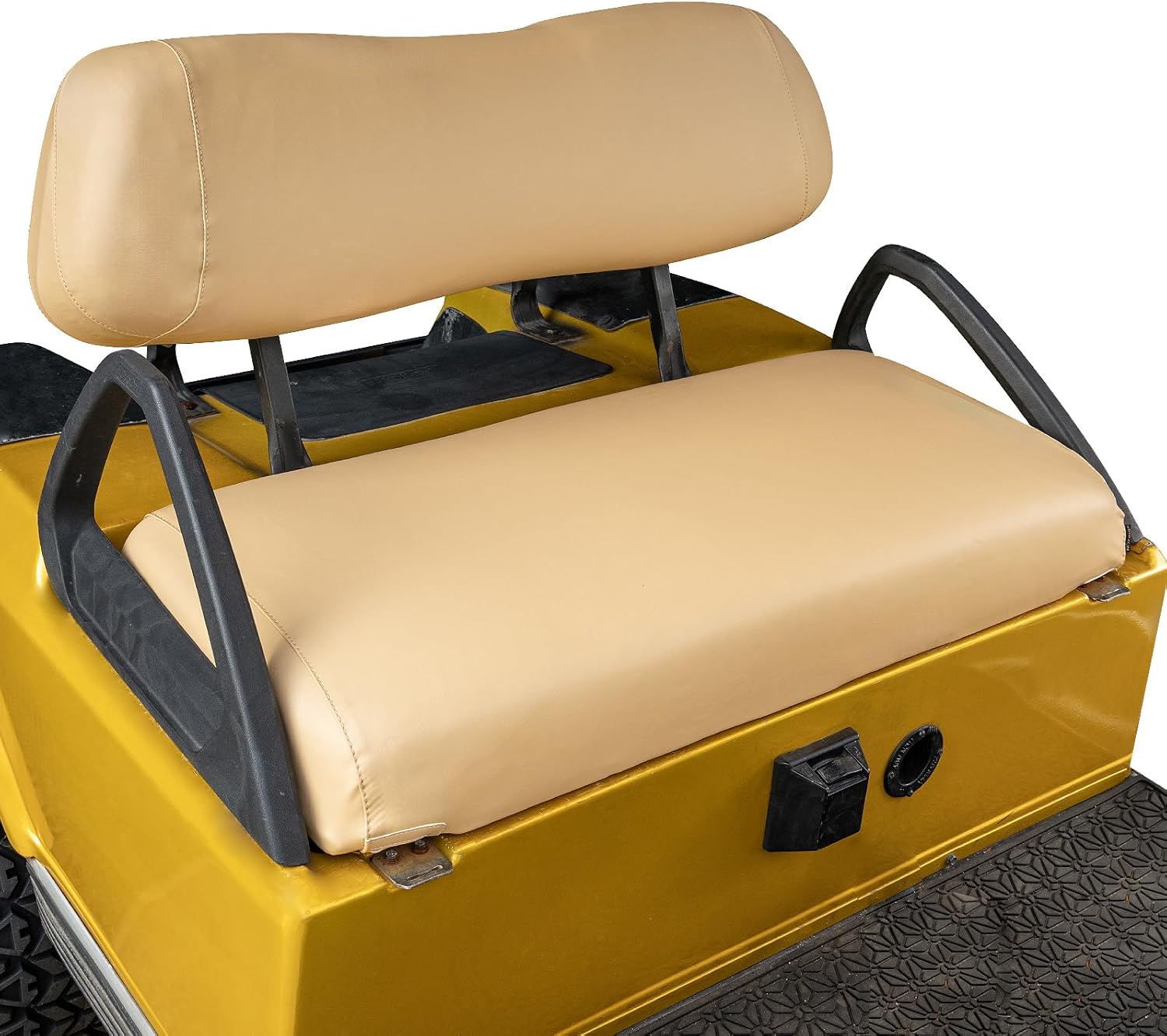 NOKINS Golf Cart Seat Covers Leather Front Seat Cover Fit Club Car DS,Smooth and Simple Style,No Stapler,Golf Cart Vinyl Waterproof Replacement Seat Cover,Tan