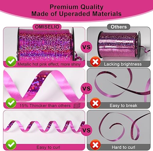 Miniatura 85 de Cinta rizadora morada – Cinta rizadora metálica brillante de 500 yardas para envolver regalos, globos, Halloween y fiestas de cumpleaños Cinta morada