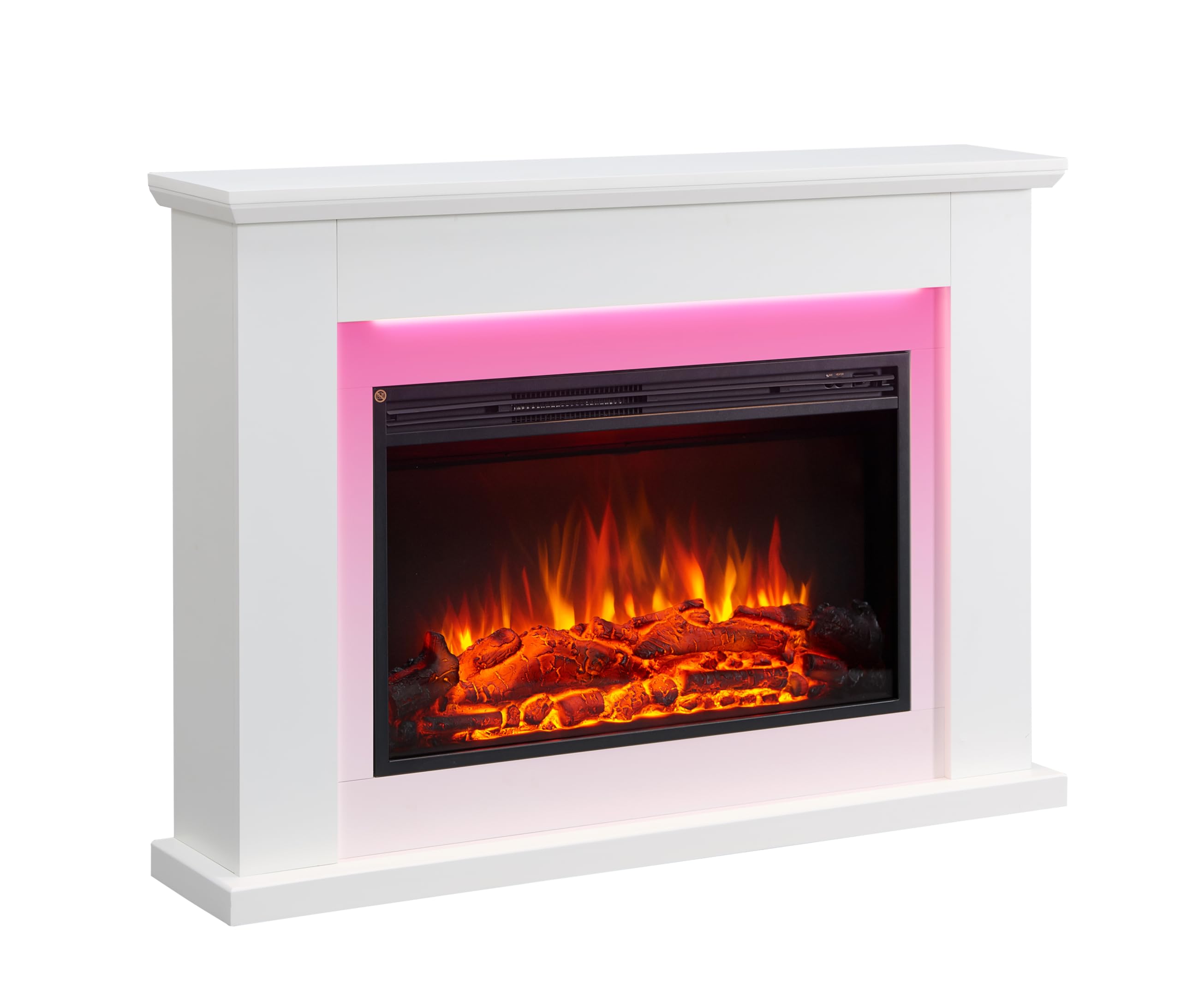 Flamme White Ingleton Fireplace With 48" Surround With 2Kw Fireplace Heater Multiple Colours Available