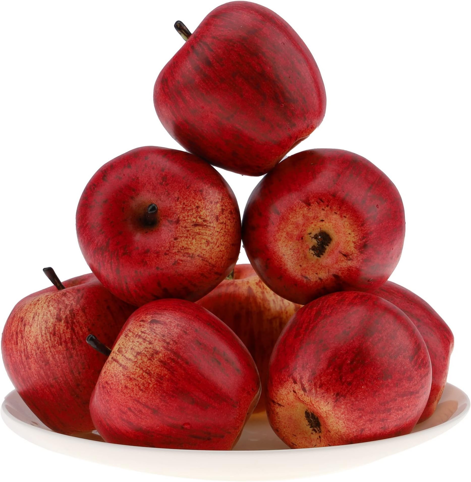Gresorth 6pcs Fake Red Apple Decoration Artificial Realistic Fruit Display Simulation Ornament for Home Party Christmas - 7cm