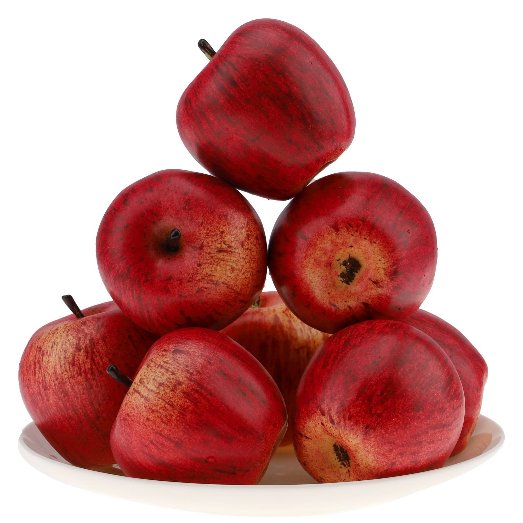 Gresorth 6pcs Fake Red Apple Decoration Artificial Realistic Fruit Display Simulation Ornament for Home Party Christmas - 7cm