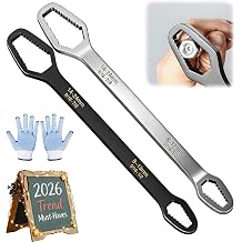 Universal Self Adjusting Wrench- Double Ended Car Torque Wrench, Multifunctional Adjustable Self Tightening Wrenches Set for 3mm-24mm Nuts DIY Machine Auto Maintenance 2pcs*A