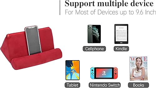 Miniatura 8 de Soporte de almohada para tableta, soporte suave para lectura de cama, soporte para libros para leer en la cama de hasta 10 pulgadas para teléfonos