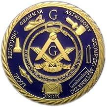 AtSKnSK 1 OZ Masonic Coins Gold Plated Freemason Challenge Coin