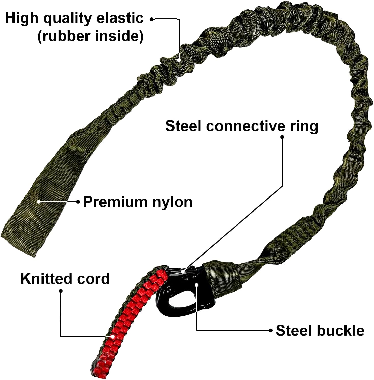 Tactical Upgraded Version Multi-Use Adjustable Quick Release Retractable Safety Sling Lanyard for Outdoor Sports Airsoft Hiking