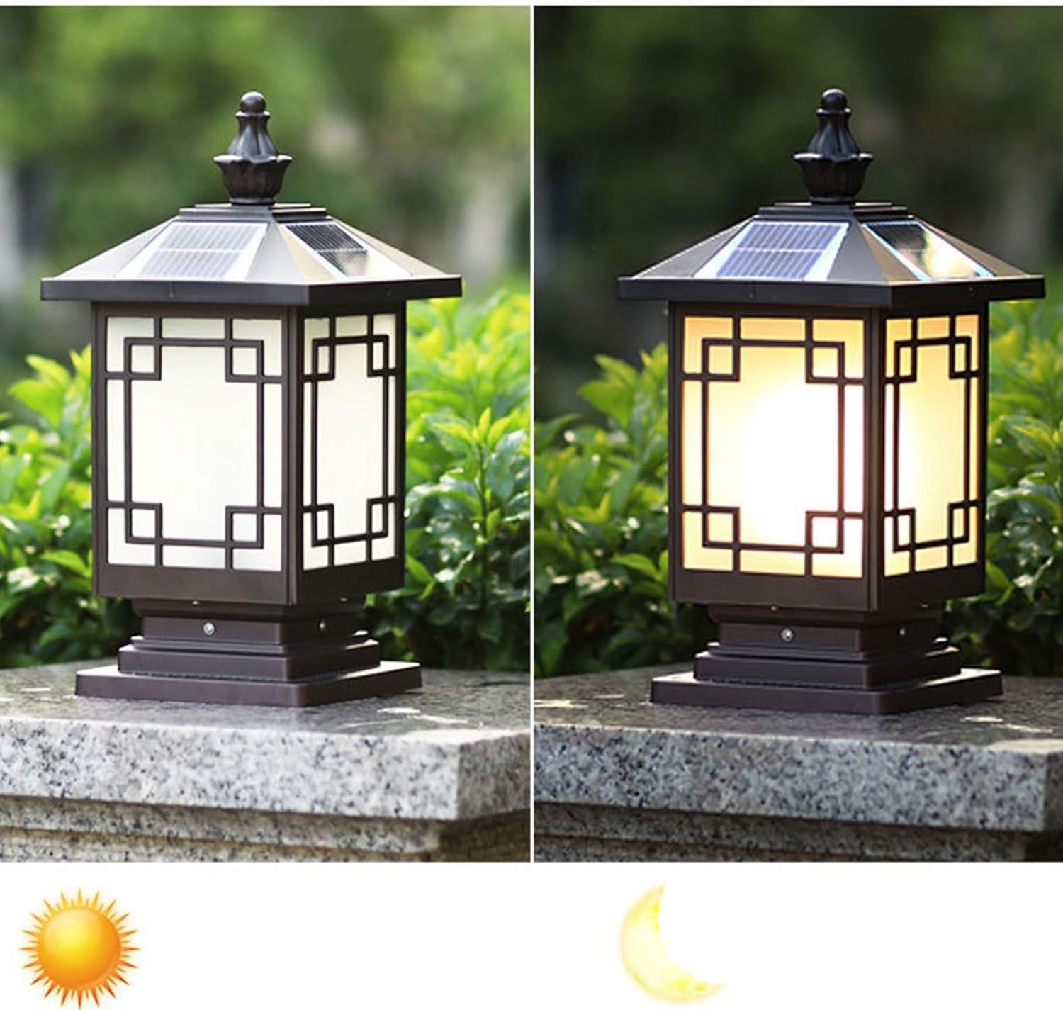 Solar Post Light Wodoodporny zewnętrzny słupek ogrodzeniowy do ogrodu na zewnątrz, krajobrazu, oświetlenia ulicznego(23 * 46cm)