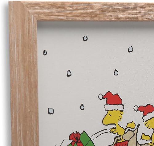 Vista 82 de Open Road Brands Peanuts Snoopy 'Tis the Season to Eat Cookies - Arte de pared de madera enmarcada - Bonita imagen de Navidad de Snoopy