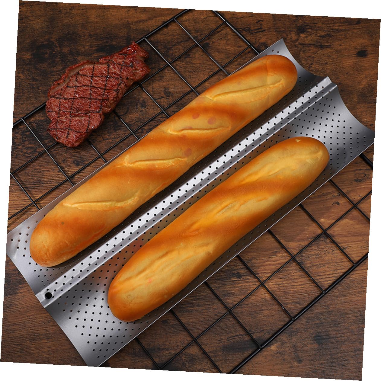 SEWACC Francés de Almacenar Piezas Molde 2 Pan Inoxidable de Acero para Antiadherente Superficie Fácil en y Adecuado para Cocina Casa y Pastelería