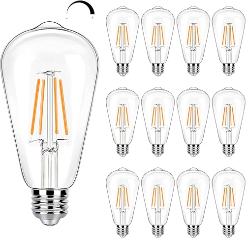 Miniatura 13 de Paquete de 16 Bombillas LED Edison Equivalente a 40W, Bombilla de Filamento LED Regulable de 4W, Bombilla de Luz ST19 5000K Luz de Día, 450LM E26