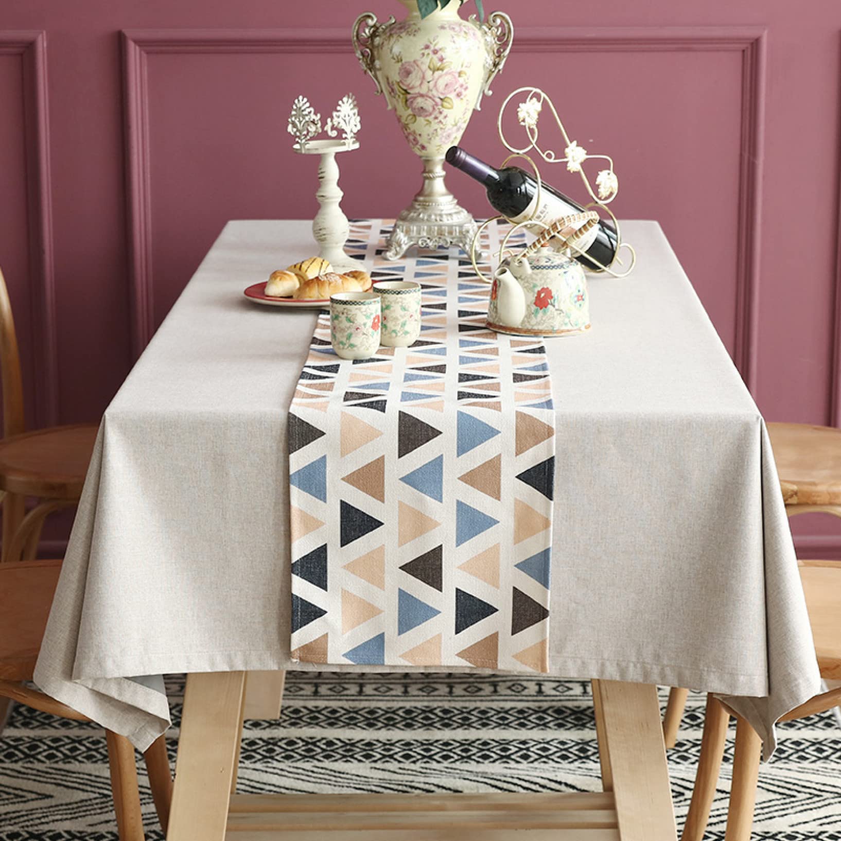 Amazon｜テーブルクロス コットンリネン 90*150cm 綿麻 撥水 北欧 北欧