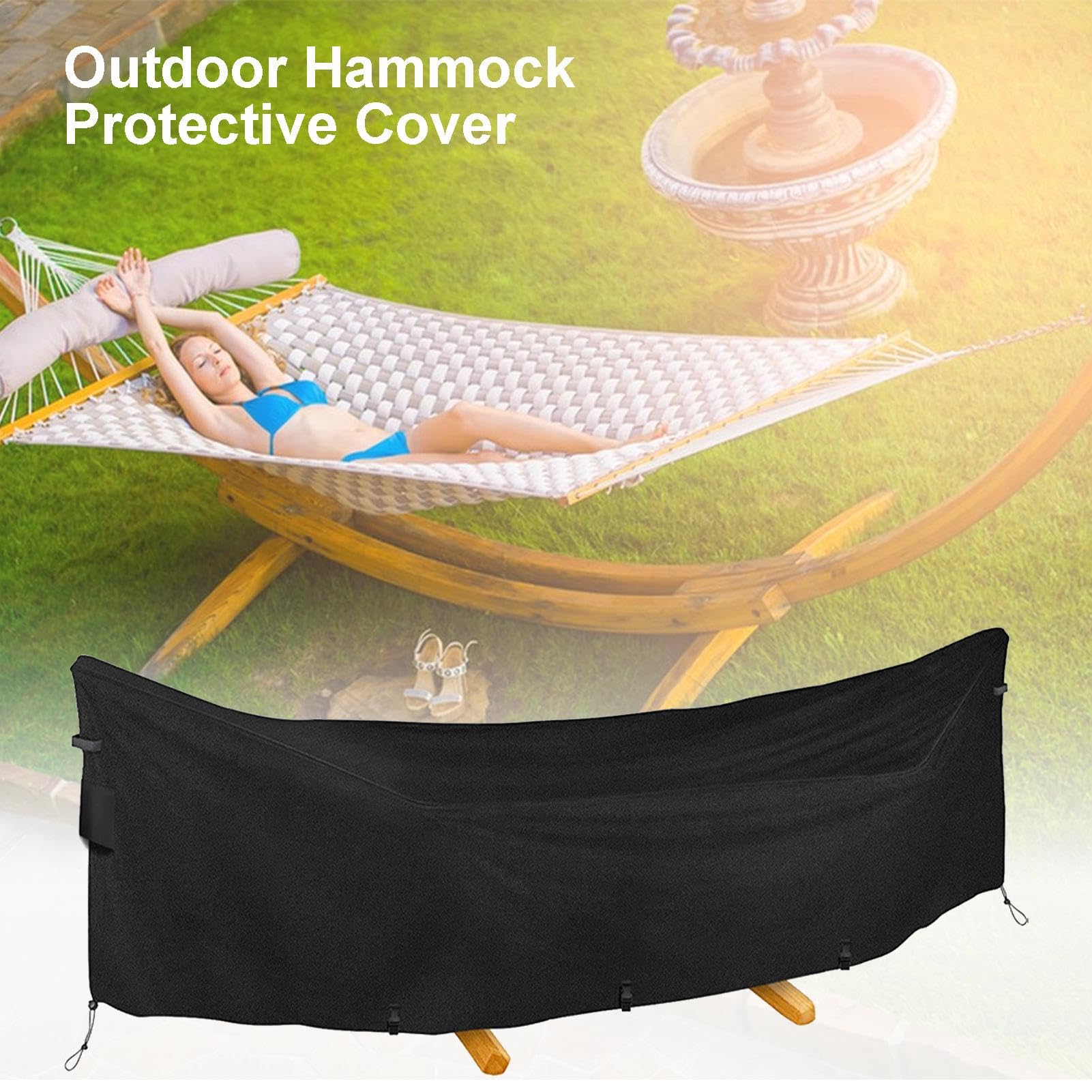 Hamac, 420D Oxford robuste support de hamac imperméable, housse de protection coupe-vent, protection UV, housse de protection épaisse pour le soleil, la pluie, la neige, la poussière, protection UV
