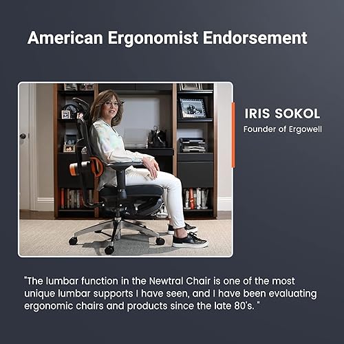 Miniatura 3 de Newtral Silla ergonómica de escritorio de oficina con reposapiés, sillas de malla para computadora de oficina en casa con soporte lumbar de respaldo